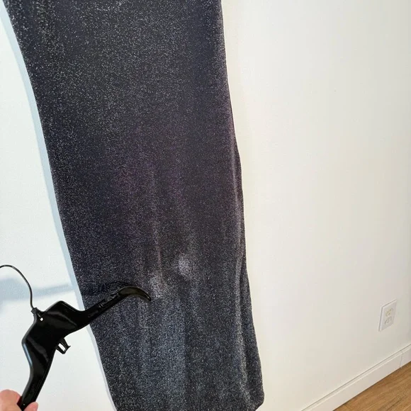 Reformation Maevry Knit Maxi Dress Sparkle Minimalist Party Black  S [flaw] - Picture 4 of 12